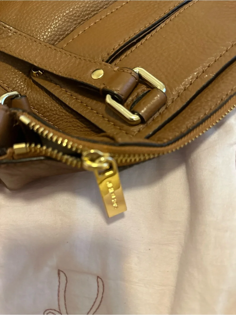 Michael Kors Brown Leather Satchel with Gold Hardware